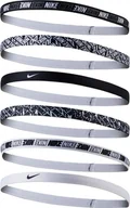 Ozdoby do włosów - Nike Opaska do włosów Nike Printed Headbands 6 szt biało czarne N.000.2545.176 - miniaturka - grafika 1