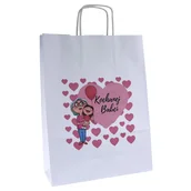 Akcesoria do pakowania - torba papierowa na prezent dzień KOCHANEJ BABCI x1 - miniaturka - grafika 1