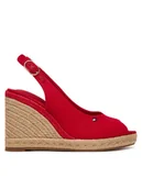 Espadryle damskie - Tommy Hilfiger Espadryle Flag High Wedge Espad Slingback FW0FW09343 Czerwony - miniaturka - grafika 1