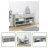 Szafki na buty - The Living Store szafka na buty betonowa szara 102x35x55 cm materiał drewnopochodny - miniaturka - grafika 1