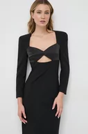 Sukienki - Karl Lagerfeld sukienka kolor czarny midi prosta - miniaturka - grafika 1