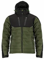 Kurtki męskie - KURTKA MĘSKA OCIEPLANA MEMBRANA WZMOCNIENIE CORDURA ODPINANY KAPTUR WIELE KIESZENI ODBLASKI LOGAN J STALCO - oliwkowy 2XL - miniaturka - grafika 1