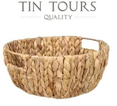 Opakowania i torebki na prezenty - OKRĄGŁY KOSZYK Z HIACYNTA WODNEGO 33x33x14 cm - miniaturka - grafika 1