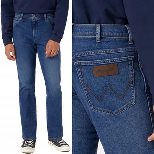 Wrangler TEXAS AUTHENTIC STRAIGHT The Rock KLASYCZNE CIEMNY D��INS W32 L30 - Spodnie męskie - miniaturka - grafika 1