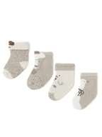 Skarpetki dla dzieci - Mayoral Zestaw 4 par wysokich skarpet dziecięcych 9762 Beżowy - miniaturka - grafika 1