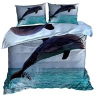 Pościel - Pościel 3D bawełna satyna 160x200cm DELFIN - miniaturka - grafika 1