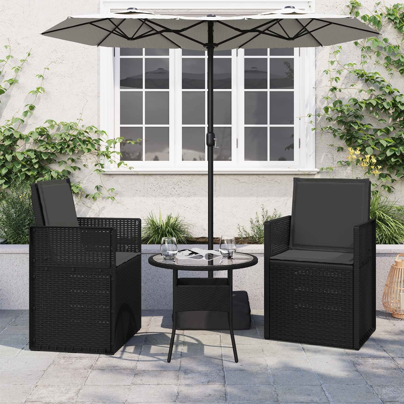 vidaXL Poduszki na Siedzisko i Oparcie 2 pcs antracytowy 899974