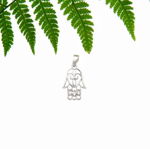 Ręka Fatimy jasna - zawieszka - Wisiorki - miniaturka - grafika 1