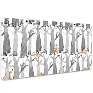 Mata na biurko dla dzieci Akwarelowy las 100x50 cm - Podkładki na biurko - miniaturka - grafika 1