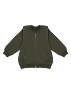 Bluzy dla chłopców - Chłopięca bluza bomberka ze stójką khaki Nicol,r.140 - miniaturka - grafika 1