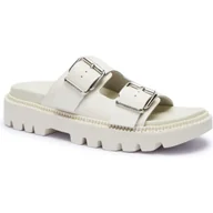 Klapki i japonki damskie - Tommy Jeans Skórzane klapki - miniaturka - grafika 1
