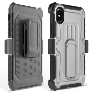 Zizo Heavy Duty Armor Case Pancerne etui iPhone X z podstawką + uchwyt do paska (Gray/Black) - Etui i futerały do telefonów - miniaturka - grafika 2