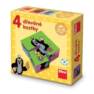 Klocki - Krecik i Przyjaciele Klocki obrazkowe 4 el. drewniane dla dzieci 3+ oryginalne z Czech - miniaturka - grafika 1