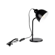 Lampy stojące - Lampka stołowa biurkowa LL DZIB TL E27 B nocna czarna szkolna 5W lampa - miniaturka - grafika 1