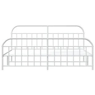 Metalowa rama łóżka z wezgłowiem i zanóżkiem, biała, 200x200 cm Lumarko! - Inne meble do sypialni - miniaturka - grafika 7
