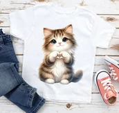 Koszulki dla dziewczynek - koszulka dla dziecka z kotem kot404 - miniaturka - grafika 1