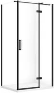 Kabiny prysznicowe - Cersanit SET C570 Kabina CITY PRAWA CZARNA 100X80X195+TAKO SLIM BIAŁY MAT WIR - miniaturka - grafika 1