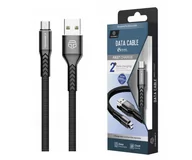 Kable USB - Kabel Micro USB 2.0 2A 1m CZARNY szybkie ładowanie TECHANCY TB1647 - miniaturka - grafika 1