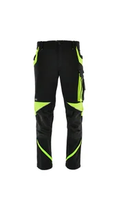 Spodnie robocze do pasa NEOFLEX STRETCH ELASTYCZNE ODBLASKOWE SLIM Czarny-Żółty odblaskowy 48M - Odzież robocza - miniaturka - grafika 1
