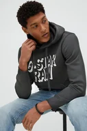 Bluzy męskie - G-Star Raw bluza męska kolor szary z kapturem gładka - miniaturka - grafika 1