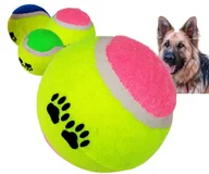 Zabawki dla psów - Piłka tenisowa dla psa zabawka piszcząca twarda 6 cm róż - miniaturka - grafika 1