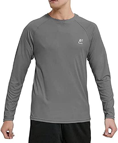 MeetHoo Rashguard męska koszulka z długim rękawem UV UPF 50+, luźna, rozciągliwa, ochrona przed promieniowaniem UV, z długim rękawem, do surfowania, pływania, biegania