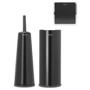 Brabantia Akcesoria toaletowe ReNew czarne matowe 3 el. 280603 - Akcesoria do wc - miniaturka - grafika 1