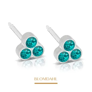 Blomdahl -  Kolczyk Clover Blue Zircon 6 mm SFJ Para - Piercing - miniaturka - grafika 1