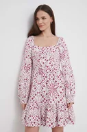 Sukienki - Pepe Jeans sukienka z domieszką lnu DOXA kolor biały mini rozkloszowana PL953498 - miniaturka - grafika 1