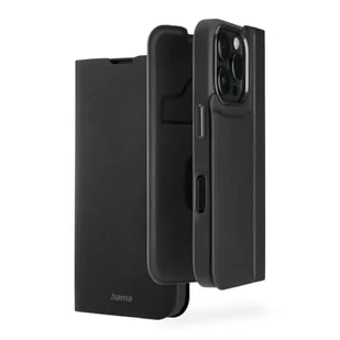 Hama Etui na telefon komórkowy iPhone 16 Pro (etui na telefon komórkowy, etui z przegródką na karty, sztuczna skóra, metalowe elementy, funkcja stojaka, dodatkowa ochrona wyświetlacza i aparatu, z - Etui i futerały do telefonów - miniaturka - grafika 1