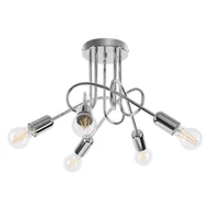 Lampy sufitowe - Metalowa lampa natynkowa Supeł SL.1441 Sollux sufit do jadalni chrom - miniaturka - grafika 1