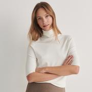 Swetry damskie - Reserved - Sweter z golfem - Kremowy - miniaturka - grafika 1