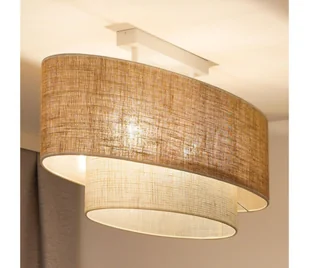 Duolla - Żyrandol natynkowy DOUBLE OVAL YUTE 2xE27/15W/230V brązowy/kremowy - Lampy sufitowe - miniaturka - grafika 1