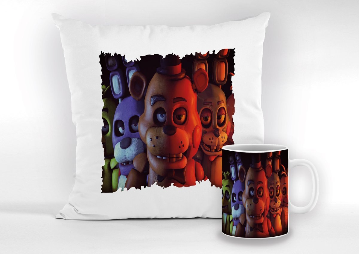 Zestaw Poduszka + Kubek Z nadrukiem Five Nights at Freddy's (2023) Horror 3