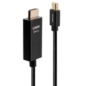 Adaptery i przejściówki - Lindy 40922 adapter kablowy 2 m Mini DisplayPort HDMI Typu A (Standard) Czarny - miniaturka - grafika 1