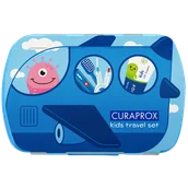 Szczoteczki do zębów dla dzieci - Curaprox Kids, zestaw podróżny, niebieski - miniaturka - grafika 1
