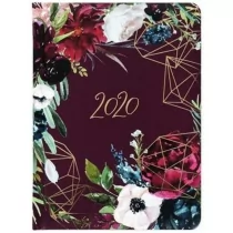 Albi Kalendarz tygodniowy B6 2020 Kwiaty bordo - Kalendarze - miniaturka - grafika 1