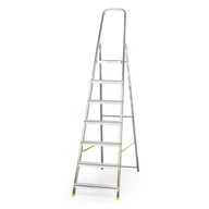 Drabiny - Jednostronne schodki aluminiowe ALVE EUROSTYL, 1x7 szczebli, wysokość 1,41 m - miniaturka - grafika 1