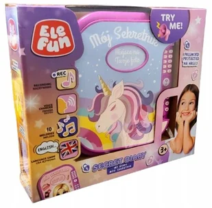 ELEFUN Elektroniczny sekretnik pamiętnik na hasło JEDNOROŻEC 430 - Szkolne artykuły papiernicze - miniaturka - grafika 1