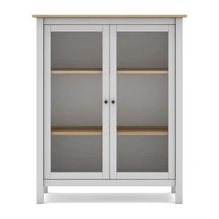 Biało-naturalna witryna z drewna sosnowego 90x110 cm Misti – Marckeric - Witryny - miniaturka - grafika 1