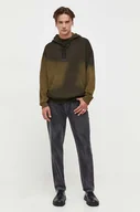 Bluzy męskie - G-Star Raw bluza bawełniana męska kolor zielony z kapturem wzorzysta - miniaturka - grafika 1