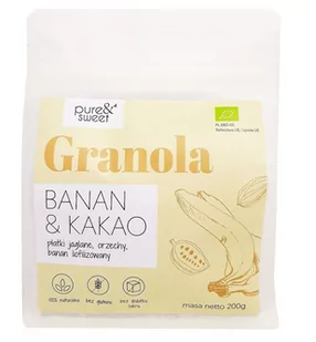 PURE&amp;SWEET (granole) GRANOLA BANAN&KAKAO BEZGLUTENOWA BIO 200 g - PURE&SWEET - Płatki śniadaniowe i musli - miniaturka - grafika 1