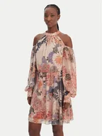 Sukienki - Guess Sukienka koktajlowa W6GK05 W1577 Beżowy Regular Fit - miniaturka - grafika 1