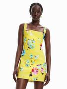 Sukienki - Desigual Sukienka letnia 23SWVW51 Żółty Slim Fit - miniaturka - grafika 1