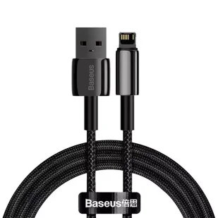 Kabel USB do Lightning Baseus Tungsten Gold, 2.4A, 1m (czarny) - Kable USB - miniaturka - grafika 1