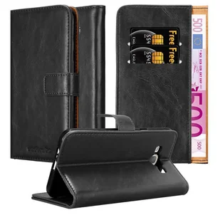 Etui Do Samsung Galaxy A8 2015 w Pokrowiec CZARNY GRAFIT Magnet Obudowa Ochronny Case Cover Cadorabo - Etui i futerały do telefonów - miniaturka - grafika 1