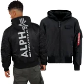 Odzież taktyczna i umundurowanie - Kurtka Alpha Industries MA-1 ZH Back Print 128113 285 - Czarna/Odblaskowa - miniaturka - grafika 1