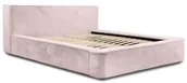 Inne meble do sypialni - Tapicerowane łóżko pluszowe z zagłówkiem pudrowy róż 3 rozmiary H9-M06 - miniaturka - grafika 1