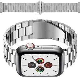 Bizon Pasek ze stali nierdzewnej Strap Watch Aura do Apple Watch 41/40/38 mm, srebrny - Akcesoria do smartwatchy - miniaturka - grafika 1