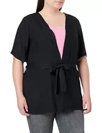 Swetry damskie - ONLY CARMAKOMA Women's CARTHILDA Life 2/4 kardigan SOLID WVN kurtka z dzianiny, czarny, 42 - miniaturka - grafika 1